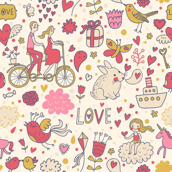 Romantic seamless pattern in stylish colors. Ideal pattern for wedding design. Seamless pattern can be used for wallpapers, pattern fills, web page backgrounds, surface textures. — Stock Vector