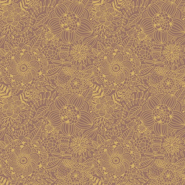 Vintage motif floral sans couture dans des couleurs rétro — Image vectorielle