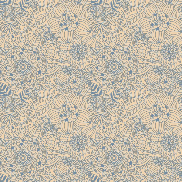 Vintage floral seamless pattern in retro colors — Stock Vector