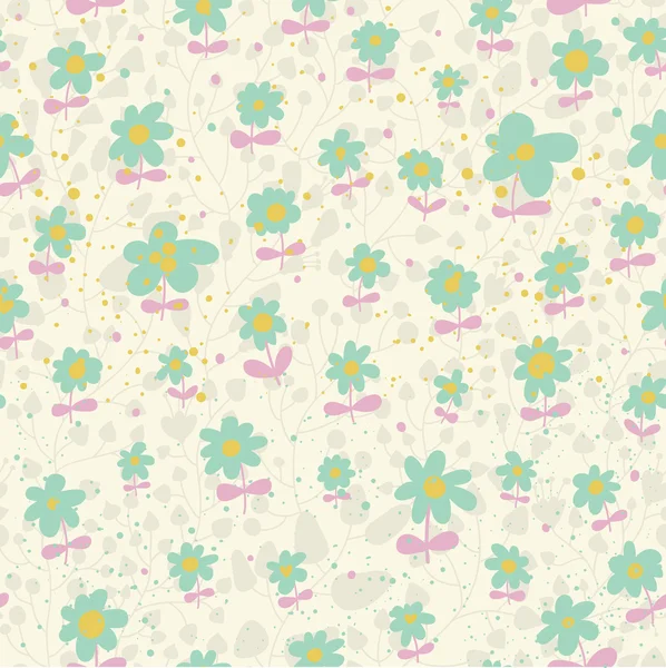 Våren seamless mönster. floral bakgrund i pastellfärger — Stock vektor