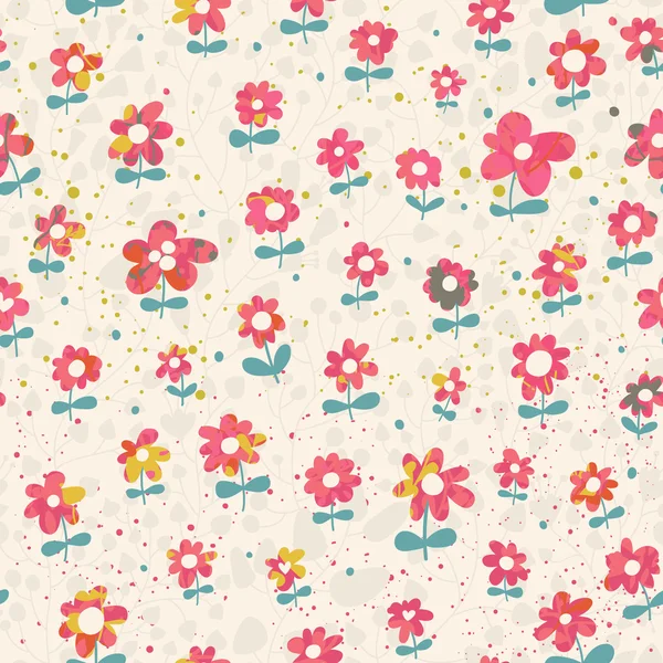 Lente naadloze patroon. lichte floral achtergrond in pastel kleuren — Stockvector