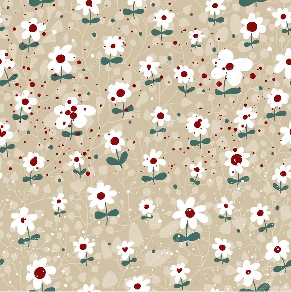 Spring seamless pattern. Light floral background in pastel colors
