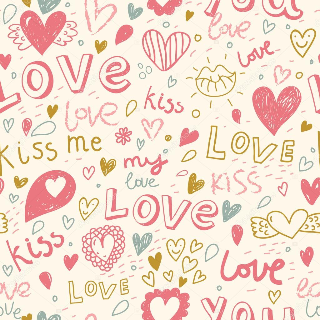 Romantic seamless pattern. Love concept background. Seamless pattern can be used for wallpaper, pattern fills, web page background,surface textures.