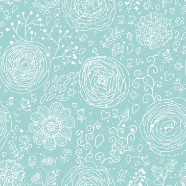 Mavi renklerde şık çiçekli seamless modeli. Düğünçiçeği çiçekler. Dikişsiz desen duvar kağıdı, desen dolgularını, web arka planlar, yüzey dokuları için kullanılabilir. çok güzel sorunsuz çiçek arka plan