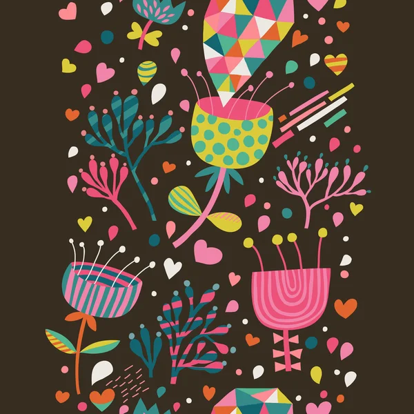 Dessin animé motif floral sans couture. Fond printanier aux couleurs pastel. Modèle sans couture peut être utilisé pour le papier peint, remplissage de motif, fond de page Web, textures de surface . — Image vectorielle