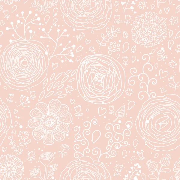 Stylish floral seamless pattern. Ranunculus flowers. Seamless pattern can be used for wallpaper, pattern fills, web backgrounds, surface textures. Gorgeous seamless floral background — Stock Vector