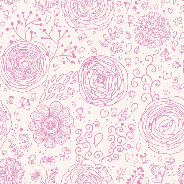Stylish floral seamless pattern. Ranunculus flowers. Seamless pattern can be used for wallpaper, pattern fills, web backgrounds, surface textures. Gorgeous seamless floral background — Stock Vector