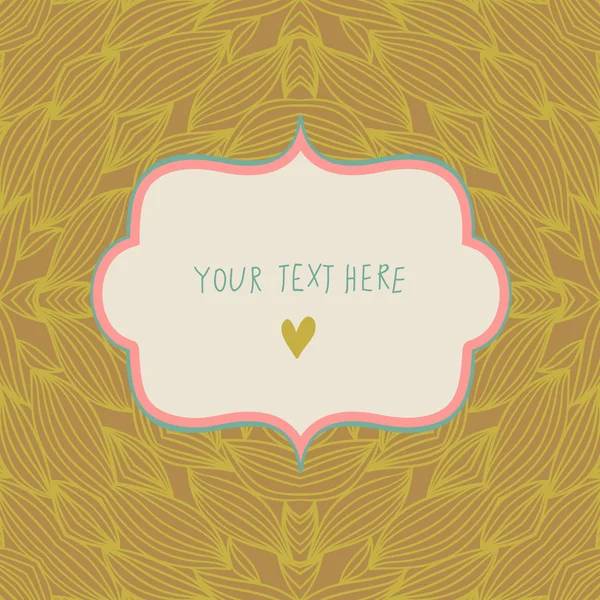 Stilvolle einfache Karte mit Textbox. Romantische Hochzeitseinladung in Vektor. — Stockvektor