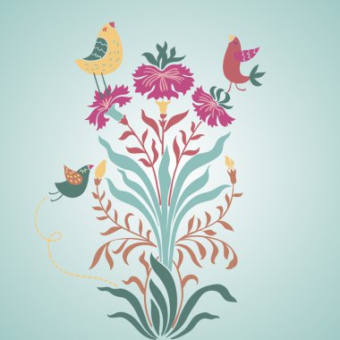 art nouveau. şık çiçekli arka plan