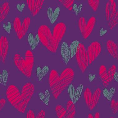 pembe kalpler - Dikişsiz desen