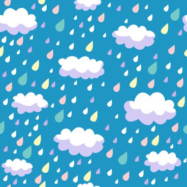renkli seamless modeli - Yağmurlu hava