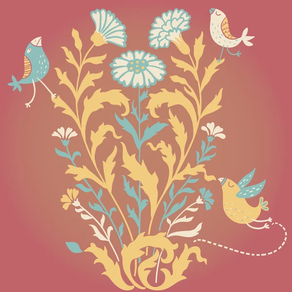 Cartoon floral background — Stock Vector