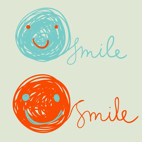 Sonrisas coloridas graciosas. Emociones positivas — Vector de stock