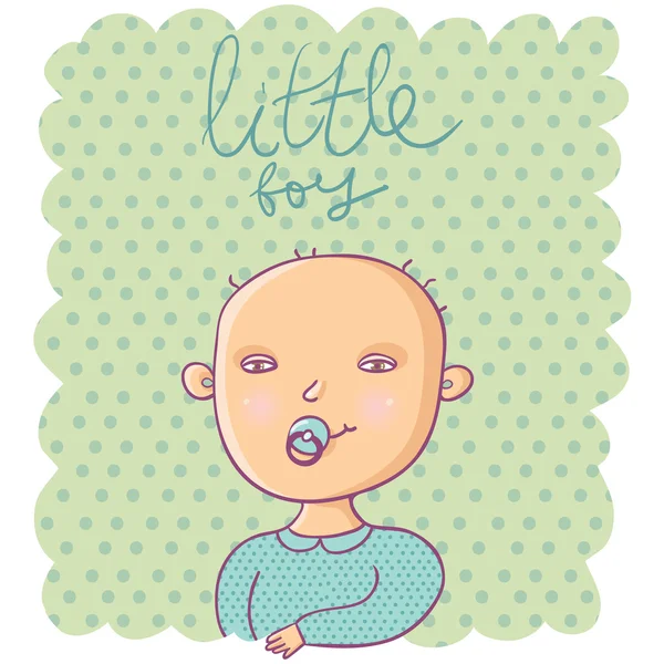 Nyfödd pojke - söta tecknade vektor — Stock vektor