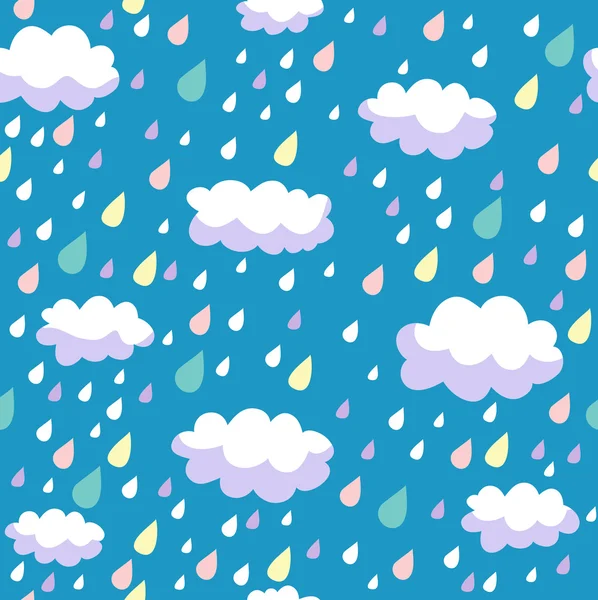 カラフルなシームレス パターン - 雨の天気 — ストックベクタ