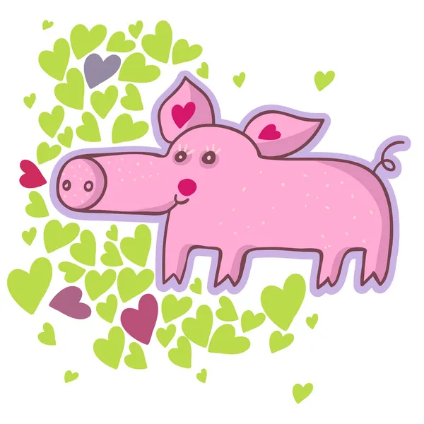 Смешная мультяшная свинья — стоковый вектор