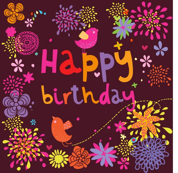 Heldere "happy birthday" achtergrond — Stockvector