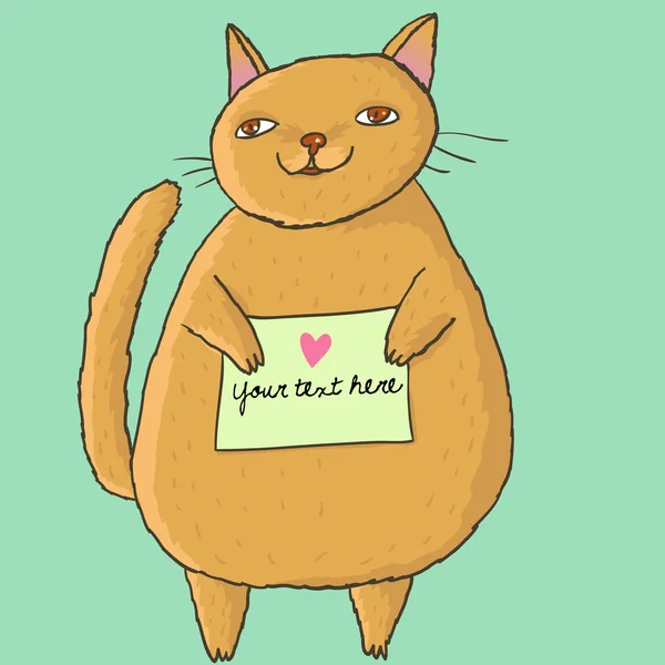 Kreslený fat cat — Stockový vektor