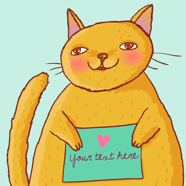 Kreslený fat cat — Stockový vektor