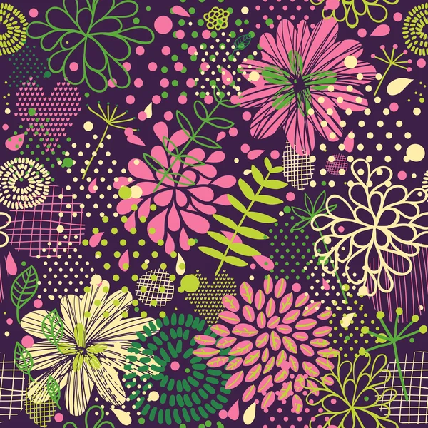 Motif floral sans couture — Image vectorielle