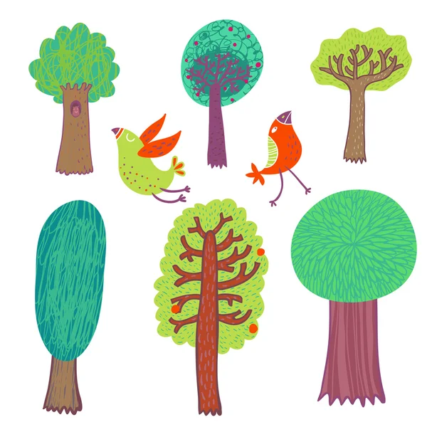Δέντρα κινουμένων σχεδίων — Διανυσματικό Αρχείο