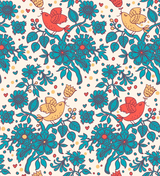 Motif floral sans couture — Image vectorielle