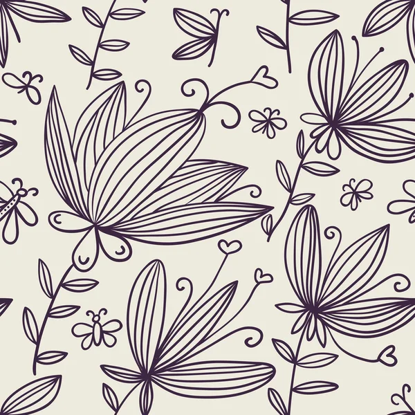 Bright floral seamless pattern. Seamless pattern can be used for wallpaper, pattern fills, web page backgrounds, surface textures. Gorgeous seamless floral background — Stock Vector