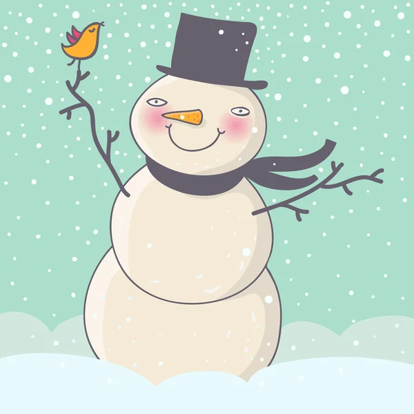 Cartoon snowman — Stock Vector