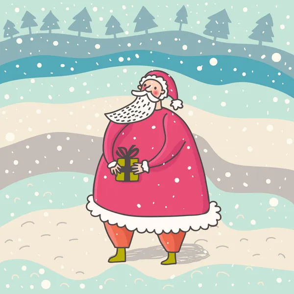 Warm-hearted Santa — Stock Vector