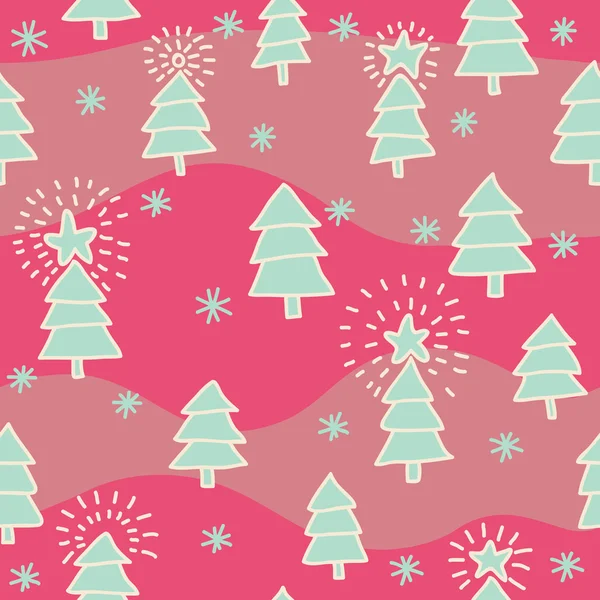 Cartoon Christmas seamless pattern — Stock Vector