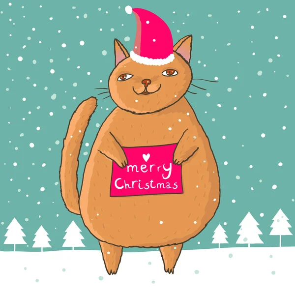 Christmas cat — Stock Vector