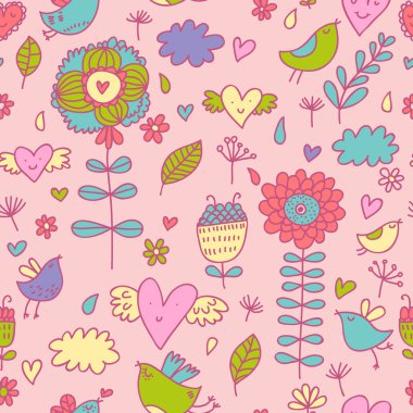 parlak bahar karikatür seamless modeli