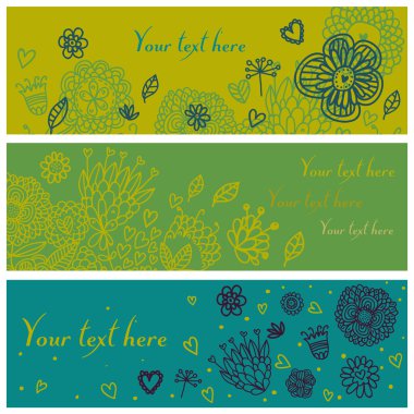 vector Floral romantik afiş