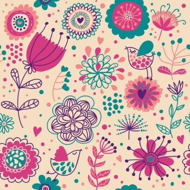 yaz çiçek seamless modeli