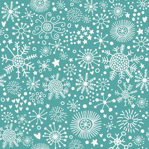 クリスマスのパターン, 雪片 — ストックベクタ