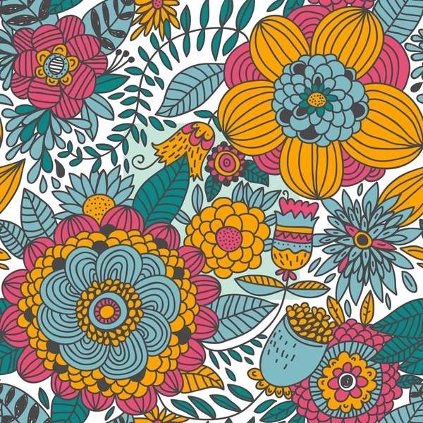 Colorful floral seamless pattern — Stock Vector