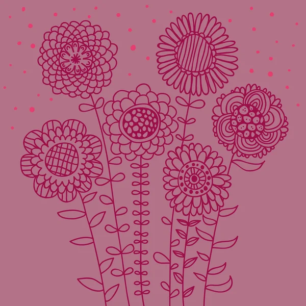 Cartoon spring flowers — Stock Vector