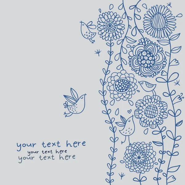 Dessin animé fond floral — Image vectorielle