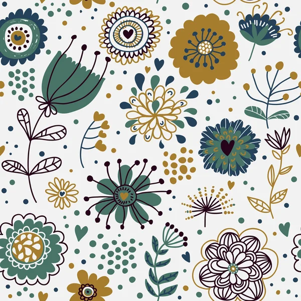 Summer floral seamless pattern — Stock Vector