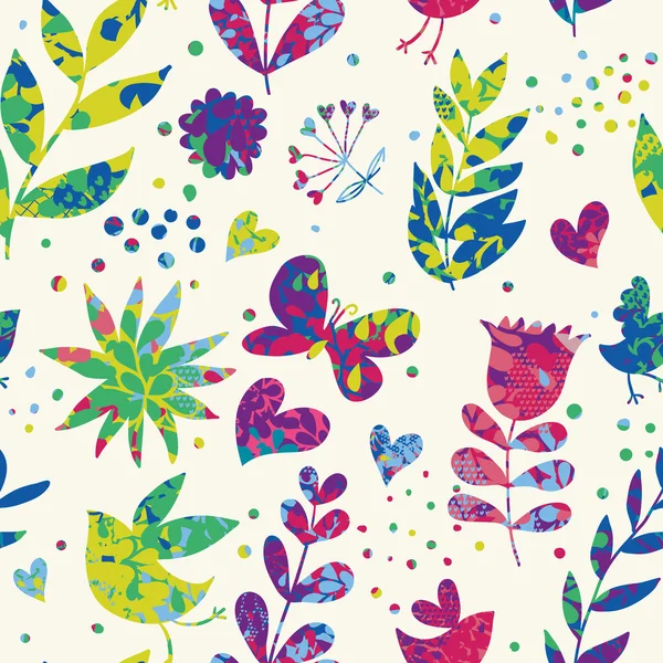 Bright summer floral seamless pattern — Stock Vector