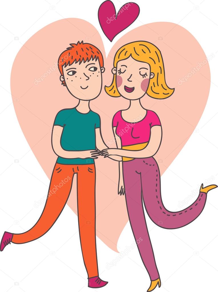 Cartoon Boy And Girl In Love Stock Vector Image By C Smilewithjul