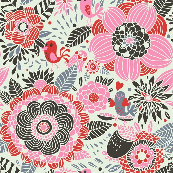 Motif floral sans couture coloré — Image vectorielle