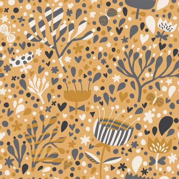 Patrón floral brillante sin costuras. Patrón sin costura se puede utilizar para el papel pintado, relleno de patrones, fondos de página web, texturas superficiales. Magnífico fondo floral sin costuras — Vector de stock