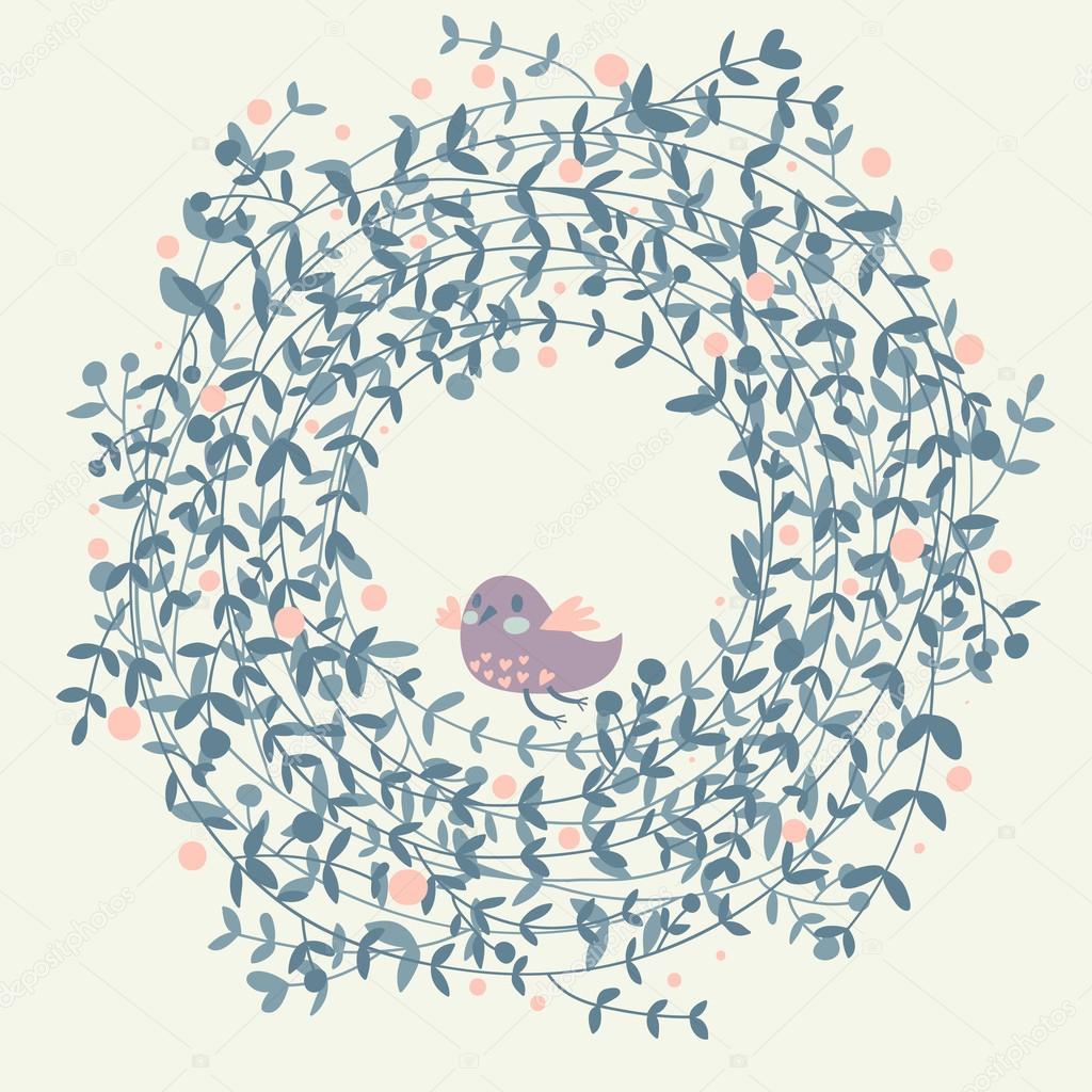 Elegante Fundo Floral Com Passaros Cartao Floral Vintage Ideal Para Convites De Casamento Vetor De Stock C Smilewithjul 25360517