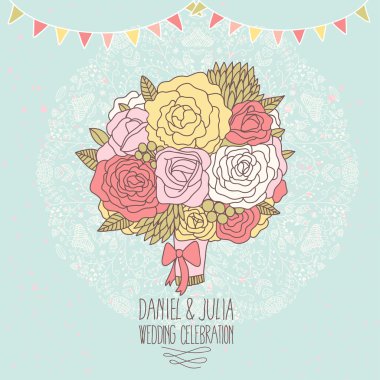 şık buket gül vektör yaptı..