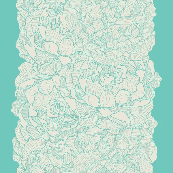 用牡丹花卉做成的老式无缝模式 — 图库矢量图片