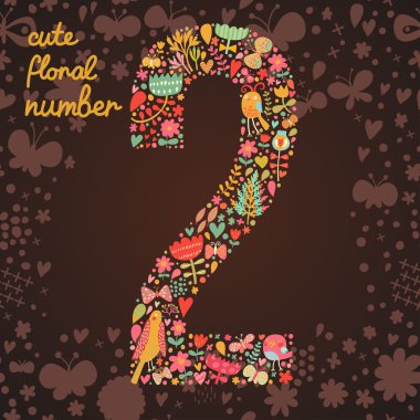 The number 2. clipart