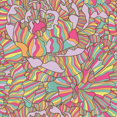 Şakayık çiçekleri parlak Dikişsiz desen yaptı.