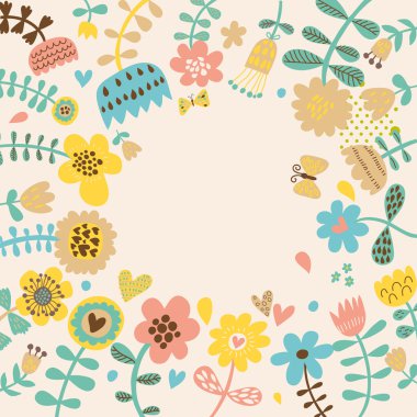 karikatür çiçek arka plan.