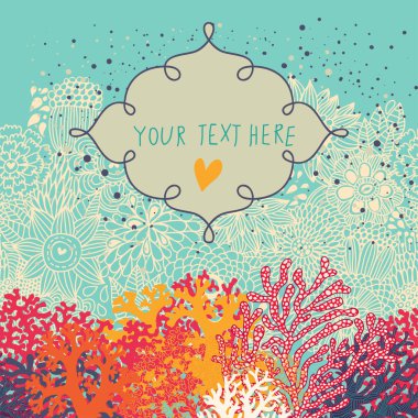 renkli mercan textbox'ın sualtı kartla yapılan